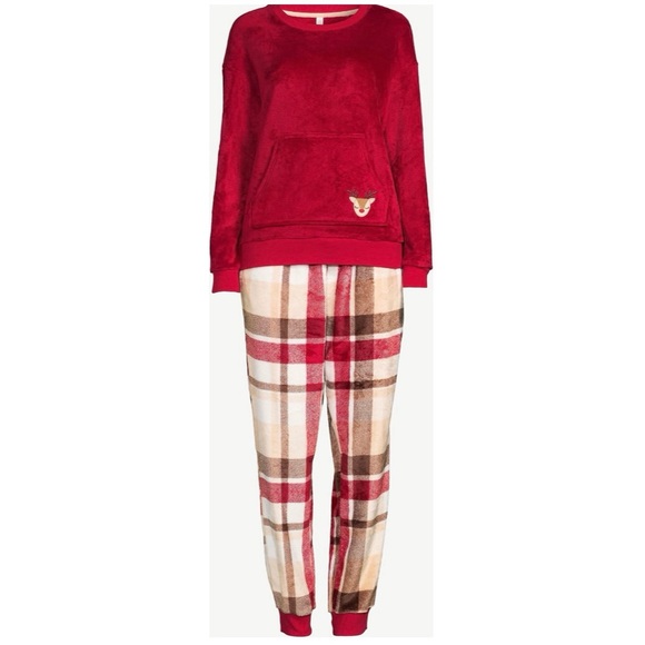 PLUSH LONG SLEEVE TOP AND PANTS PAJAMA SET - Picture 3 of 6